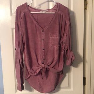 LA Hearts Button Up Top